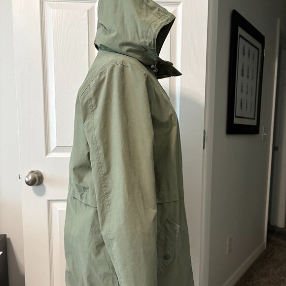 Old Navy Anorak Jacket Green with Gray Lining and Hood Size M - Picture 3 of 6